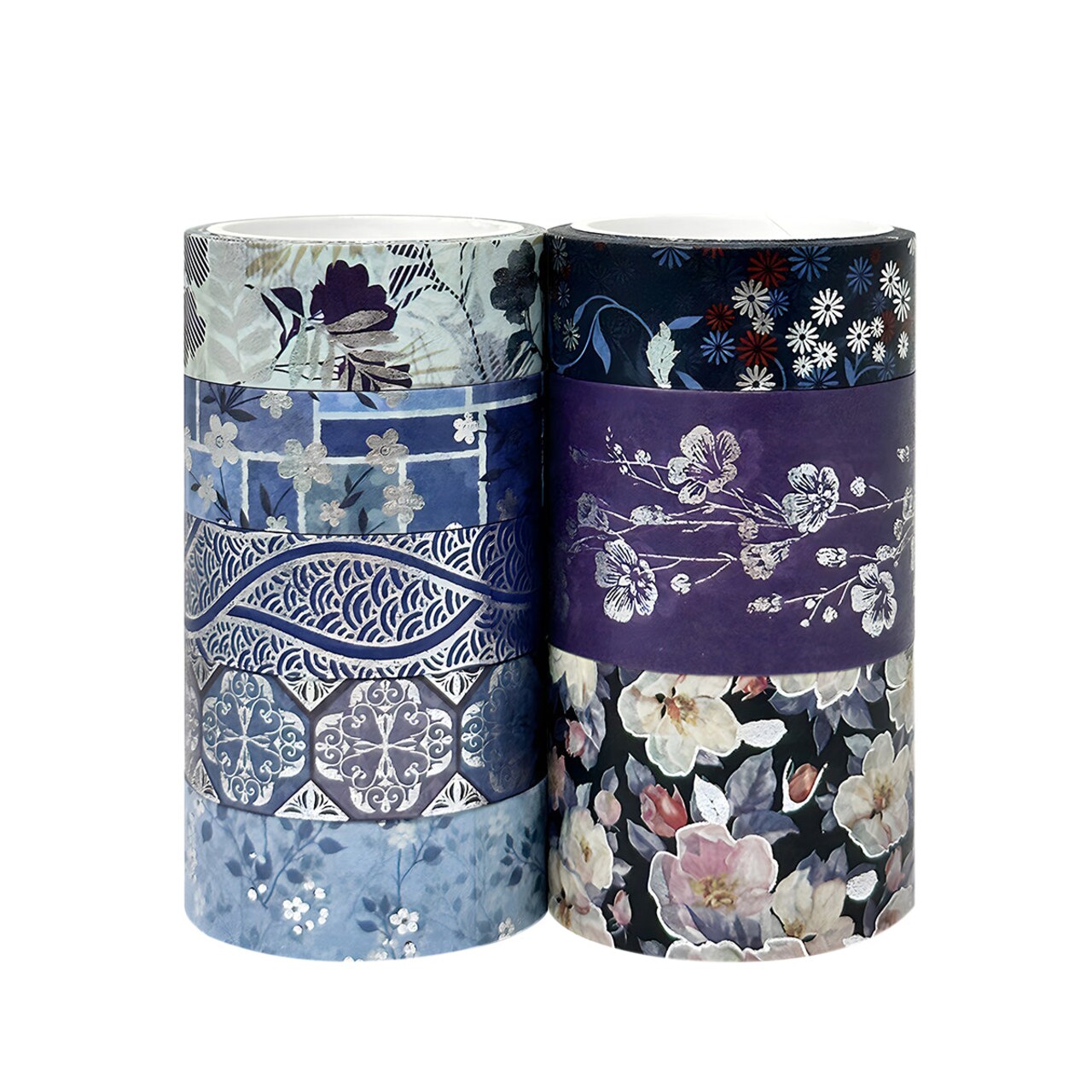 Wrapables Nature Metallic Foil Washi Tape Set for Scrapbooking, Stationery, Diary, Card Making